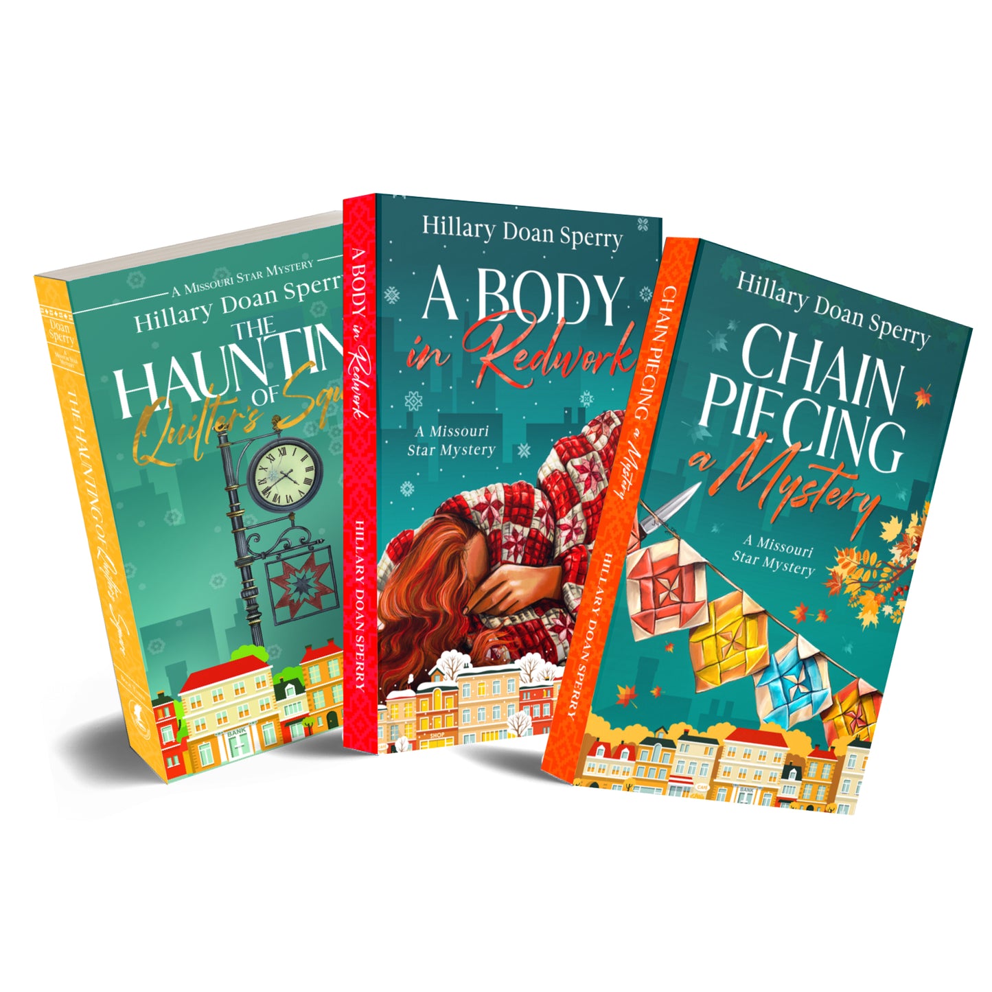 Three books by Hillary Doan Sperry on a white background